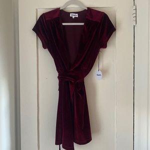 Revolve red velvet dress